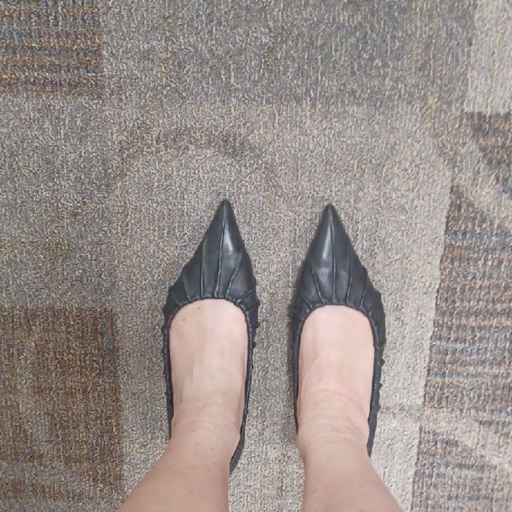 Anine Bing Black Pleated Flats